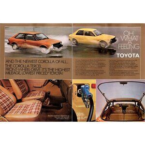 1980 Toyota Corolla Tercel 2 Door 2 Page Vintage Print Ad SR-5 Interior Wall Art